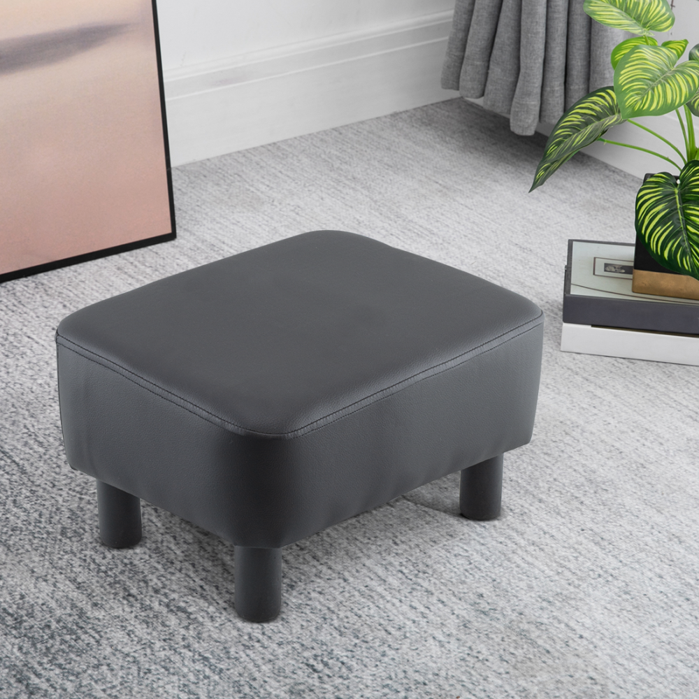 Repose-Pieds Pouf Rectangulaire Faux Cuir Pieds...