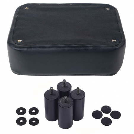 Repose-Pieds Pouf Rectangulaire Faux Cuir Pieds en Bois ou Tabouret de Chambre