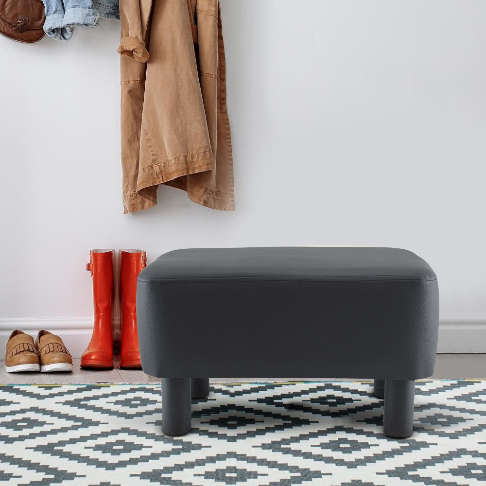 Repose-Pieds Pouf Rectangulaire Faux Cuir Pieds...