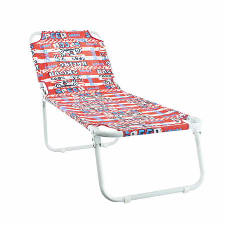 Chaise longue de plage enfant COVERI chaise longue pliante et réglable en métal