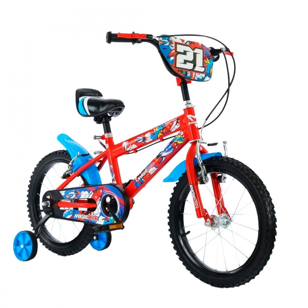 Vélo enfant Magic Taille 16" BOOM Line Age 5-7 ans avec roues de support