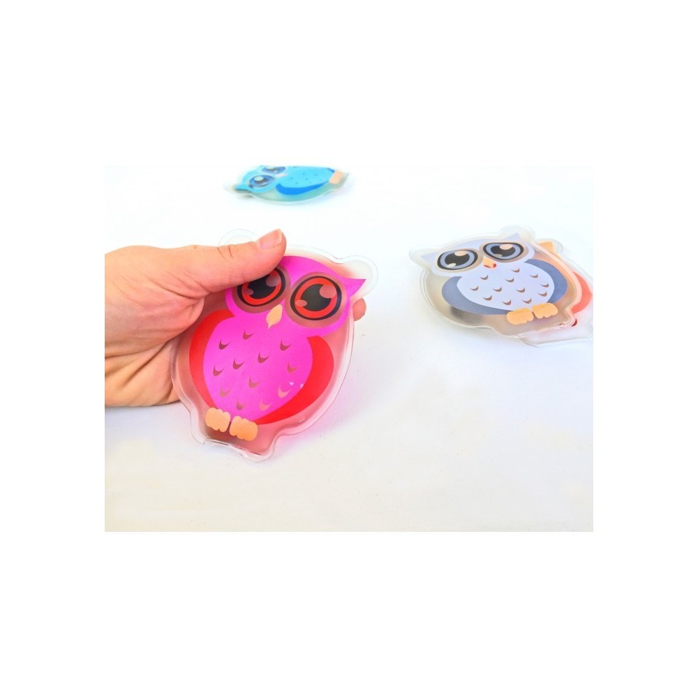 Mini bouillotte - de poche - Fantaisie HIBOU - chauffage rapide