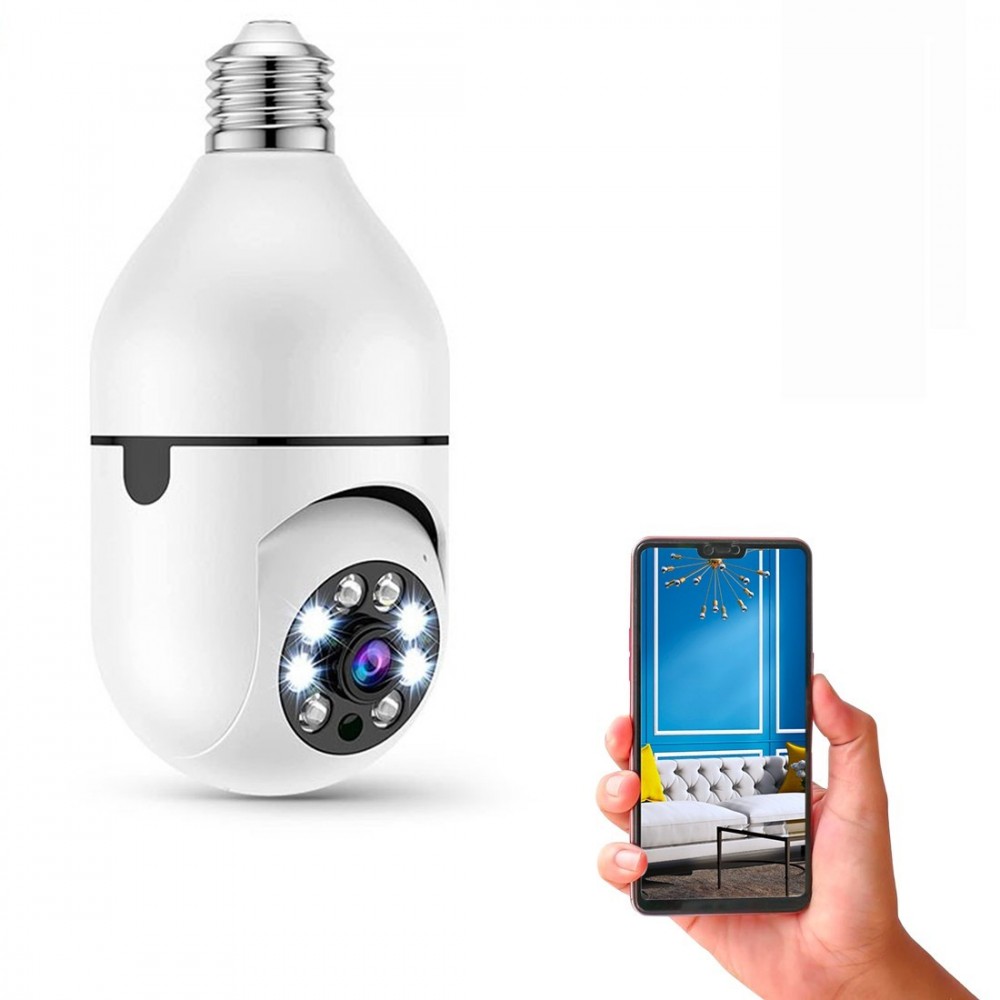Caméra cachée Wi-Fi extérieure ou intérieure pour ampoule Zoom Cam