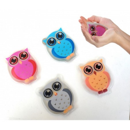 Mini bouillotte - de poche - Fantaisie HIBOU - chauffage rapide