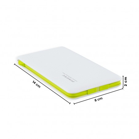 Slim Power Bank 10000 mAh Chargeur Portable Slim 3 Prises Câbles Inclus