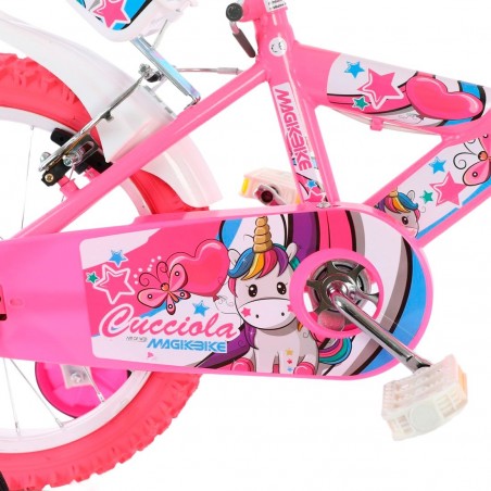 Vélo Magic girl Taille 16" UNICORN line âge 5-7 ans roues et panier