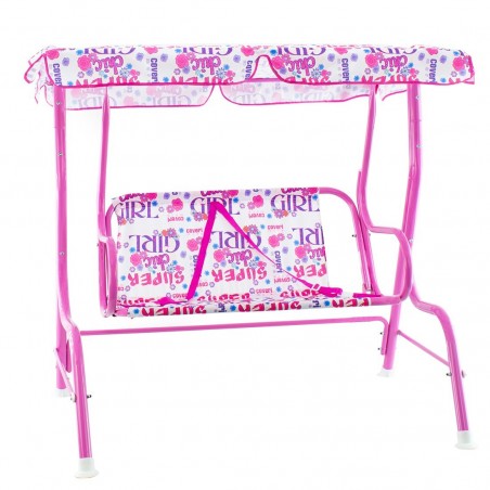 Balançoire de jardin 2 places pour enfants COVERI parasol ceintures de sécurité