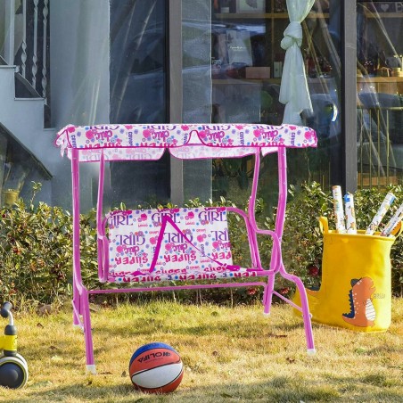 Balançoire de jardin 2 places pour enfants COVERI parasol ceintures de sécurité