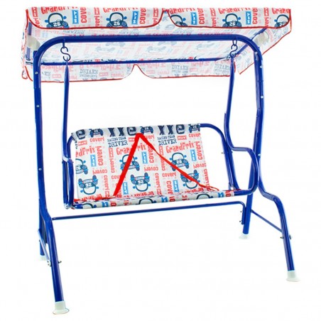 Balançoire de jardin 2 places pour enfants COVERI parasol ceintures de sécurité