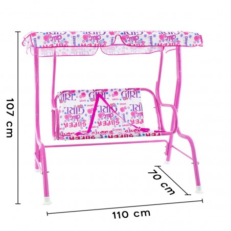 Balançoire de jardin 2 places pour enfants COVERI parasol ceintures de sécurité