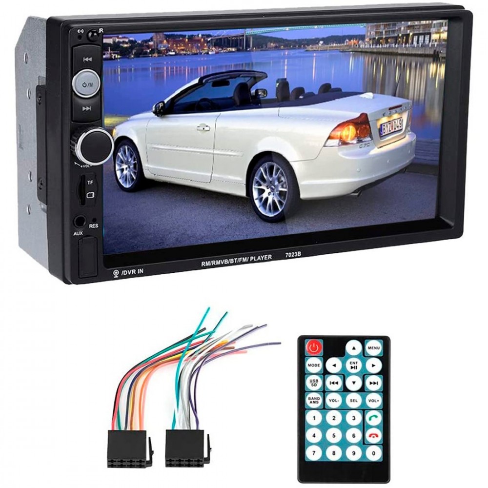 Autoradio 2 Din MP5 FM Radio Display 7" Bluetooth Touch Screen avec télécommande