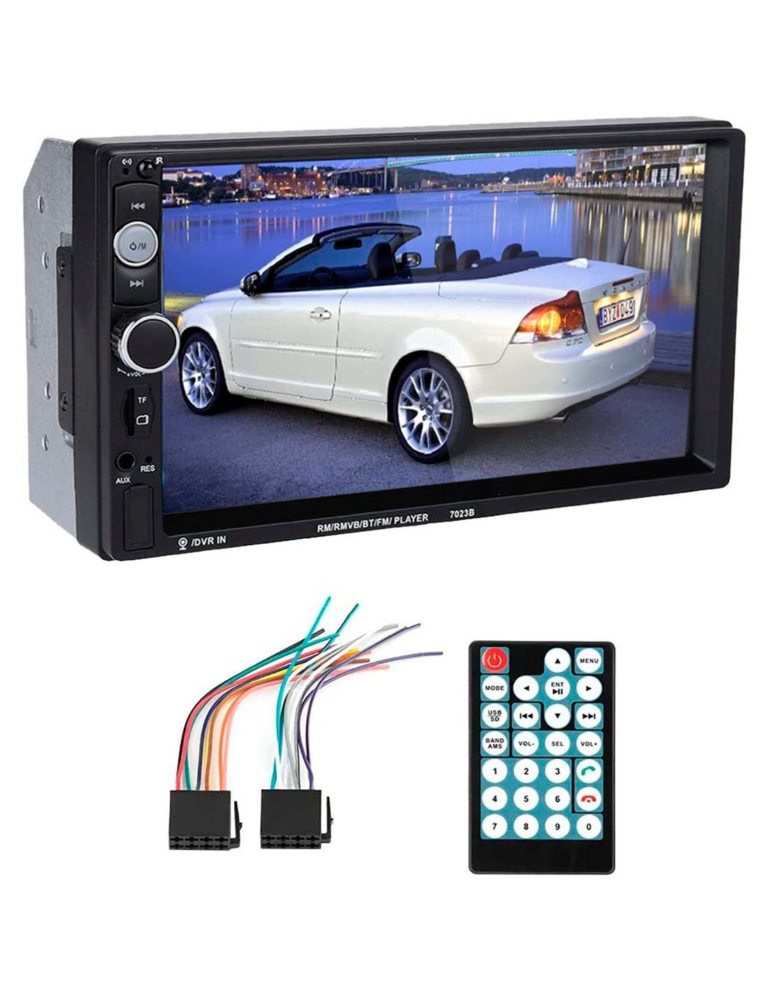 Autoradio 2 Din MP5 FM Radio Display 7 Bluetooth Touch Screen avec  télécommande