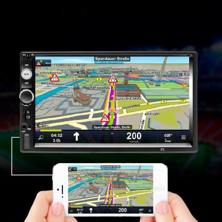 Autoradio 2 Din MP5 FM Radio Display 7" Bluetooth Touch Screen avec télécommande