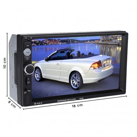 Autoradio 2 Din MP5 FM Radio Display 7" Bluetooth Touch Screen avec télécommande