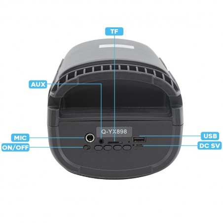 Haut-parleur bluetooth karaoké sans fil avec radio FM portable lumières RVB