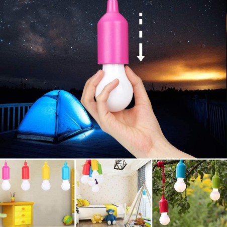 881609 Pack 4 ampoules LED colorées à piles pour décoration de la maison jardin