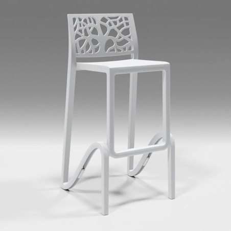 Tabouret de bar ou haut de cuisine ZEFIRO empilable renforcé en Polypropylène