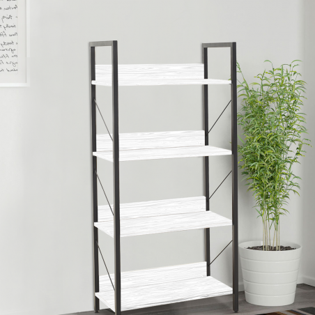 Bibliothèque bois KTP740 design moderne 4 étagères pour maison bureau 139x73x35