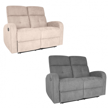 Canapé 2 places RECLINER repose-pieds et dossier inclinable 130x77x64H