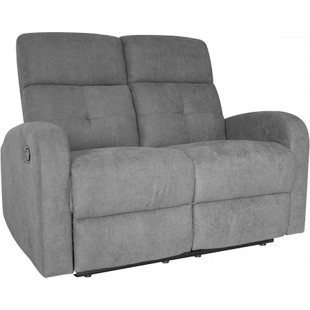 Canapé 2 places RECLINER repose-pieds et dossier inclinable 130x77x64H