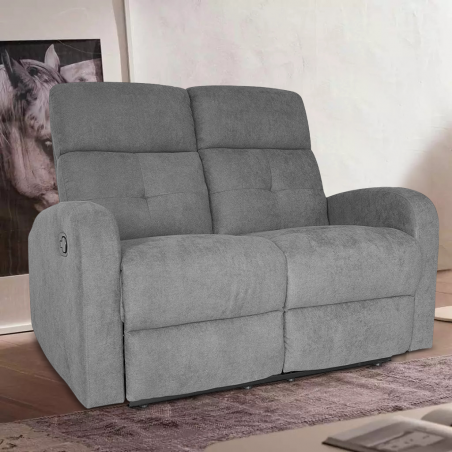 Canapé 2 places RECLINER repose-pieds et dossier inclinable 130x77x64H