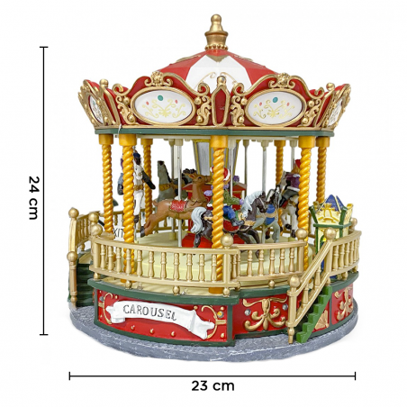367002 Carrousel de Noël Lumières Sons et Mouvement 23x23x24 cm