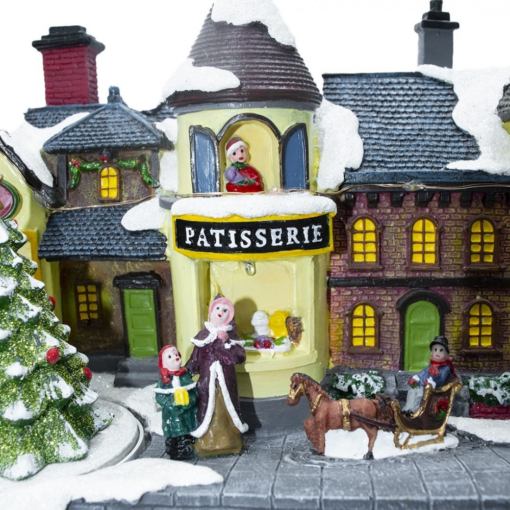 Village de Noël 361016 Carrousel avec Lumières,...