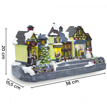 Village de Noël 361016 Carrousel avec Lumières, Sons et Mouvement 38x15x20
