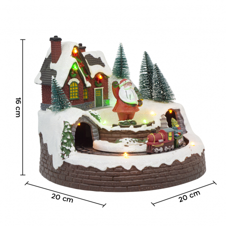 Village de Noël 361034 Carrousel de Noël Lumières Sons Mouvement 20x20x16cm