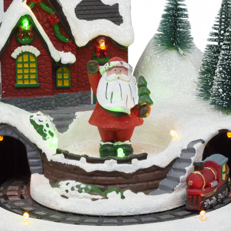 Village de Noël 361034 Carrousel de Noël Lumières Sons Mouvement 20x20x16cm