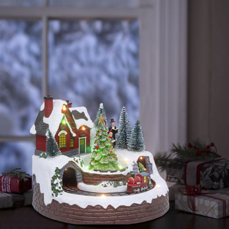 Village de Noël 361036 Carrousel de Noël avec lumière, son et mouvement 20x20x16