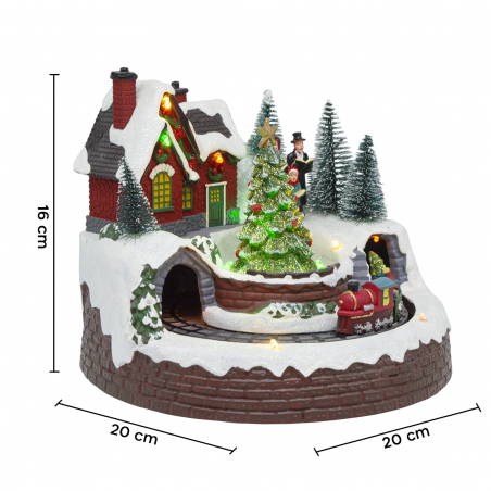 Village de Noël 361036 Carrousel de Noël avec lumière, son et mouvement 20x20x16