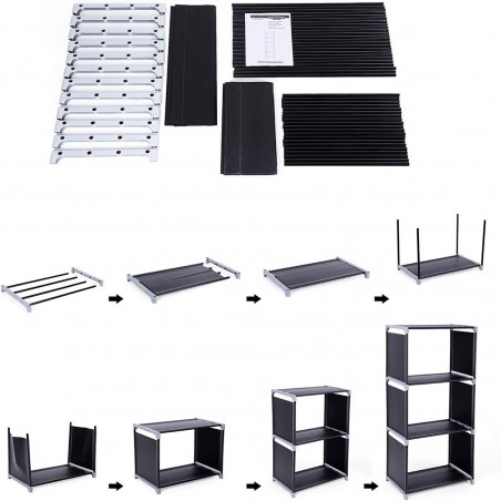 Bibliothèque 5 étagères modulables pour salon 50x30x180 cm