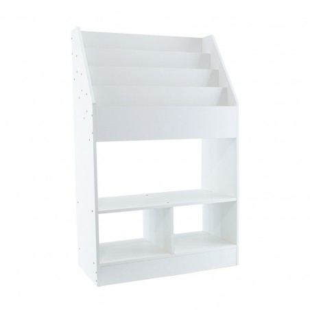 Étagère polyvalente pour bibliothèque pour enfants Montessori porte-jouets Blanc