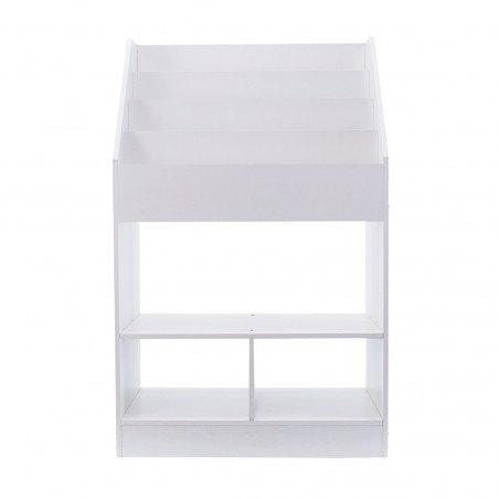 Étagère polyvalente pour bibliothèque pour enfants Montessori porte-jouets Blanc