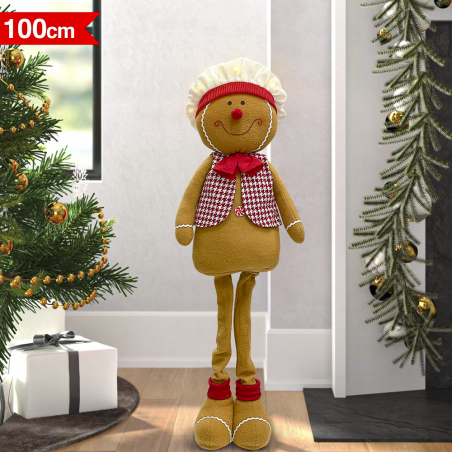 Boule de pain d'épice mâle 100cm 301101 boule de noël avec lumières