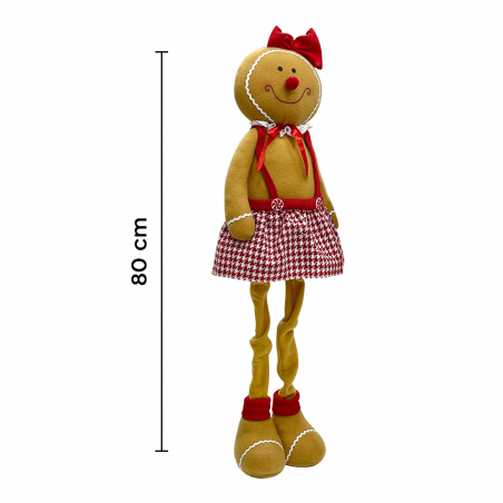 Décoration Femme pain d'épice 80cm 301102 Décoration de Noël avec lumières