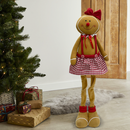 Décoration Femme pain d'épice 80cm 301102 Décoration de Noël avec lumières
