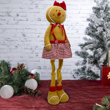 Décoration Femme pain d'épice 80cm 301102 Décoration de Noël avec lumières