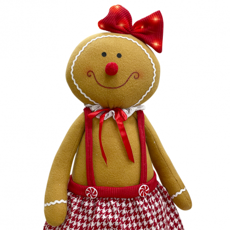 Décoration Femme pain d'épice 60cm 301103 Décoration de Noël avec lumières