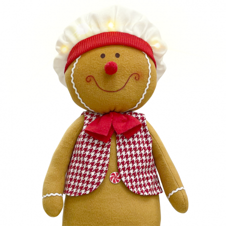 Boule de pain d'épice mâle 60 cm 301103 Décoration de Noël avec lumières