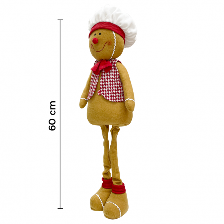 Boule de pain d'épice mâle 60 cm 301103 Décoration de Noël avec lumières