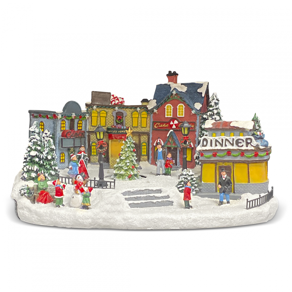 Décoration Village de Noël 361046 avec Lumières, Sons et Mouvement 41x30x22 cm