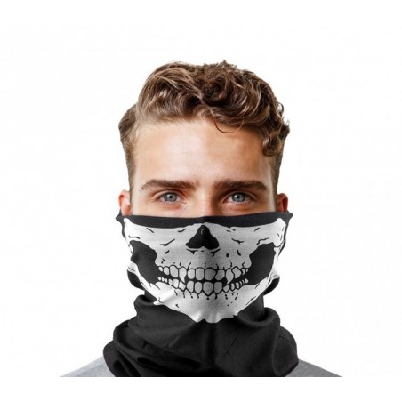 Braga- Passe montagne - écharpe impression mâchoire squelettique - TESCHIO - isolation thermique optimale