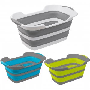 Panier à linge avec anses 605812 pliable silicone avec...