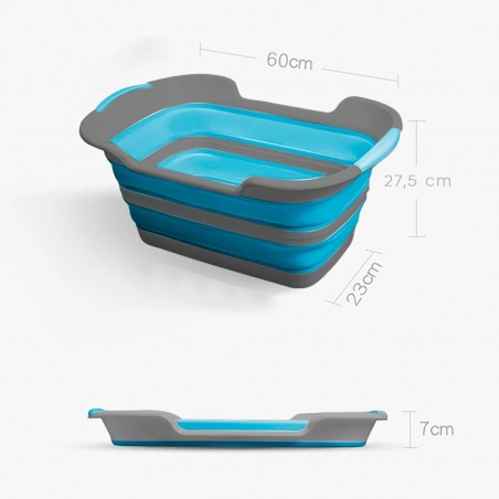Panier à linge avec anses 605812 pliable silicone avec couvercle 27 litres