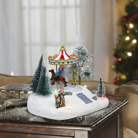 Carrousel 19x14x15cm 361068 Décoration avec Lumières, Musique et Mouvement