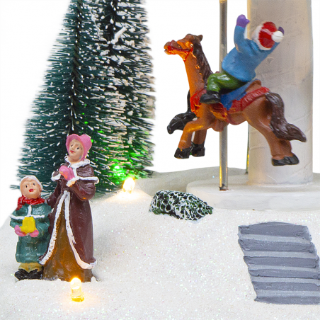 Carrousel 19x14x15cm 361068 Décoration avec Lumières, Musique et Mouvement