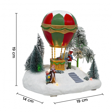 Village de Noël 34x23x22cm 361063 Décoration avec Lumières, Musique et Mouvement
