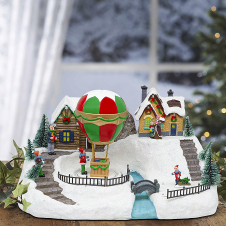 Village de Noël 34x23x22cm 361063 Décoration avec Lumières, Musique et Mouvement